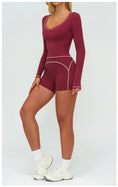 Load image into Gallery viewer, oNMexis Lineform Contrast Long-Sleeve Workout Top