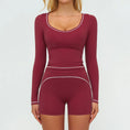 Load image into Gallery viewer, oNMexis Lineform Contrast Long-Sleeve Workout Top
